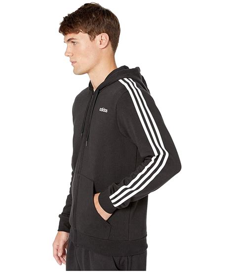 stripes mid hoodie adidas zwart|adidas Men's Essentials 3.